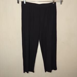 Misook Black Acrylic Knit Straight Ankle Pants
